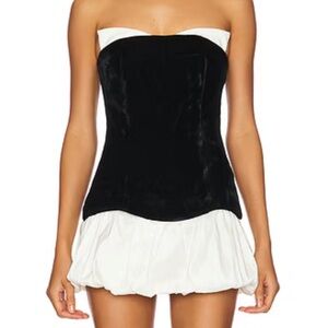 LPA Serena Black Mini Velvet Dress